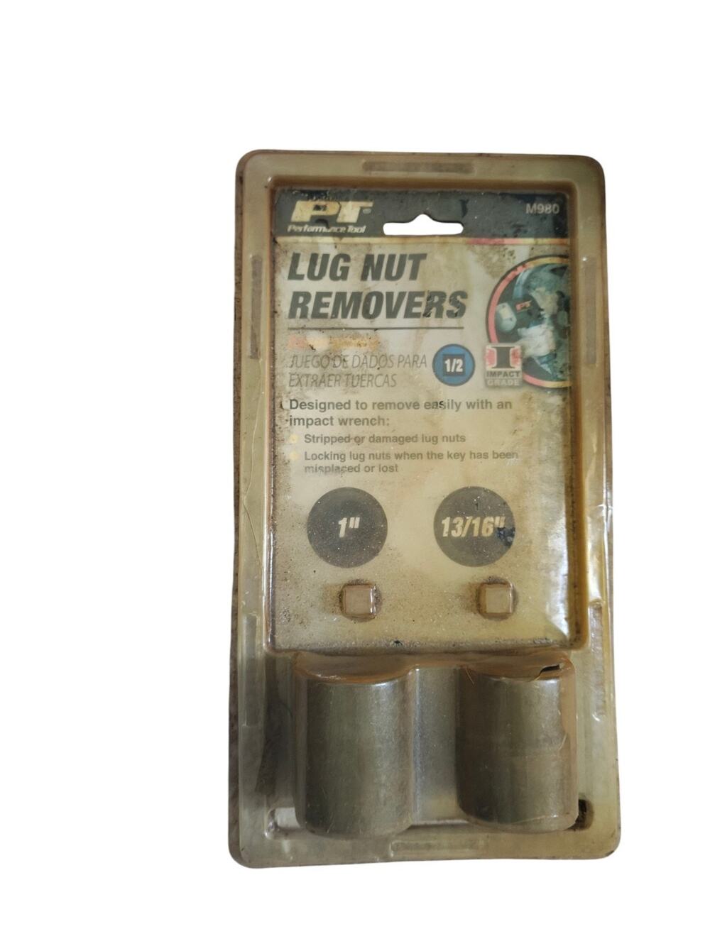 Performance Tool~Lug Nut Remover Socket Set, M980, 13/16" & 1" Sockets 1/2"Drive